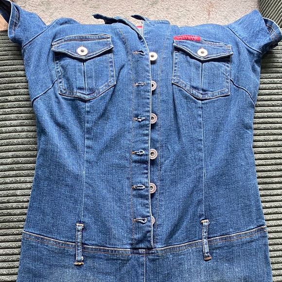 Hot Kiss Women's Blue Denim Overalls Y2K - Picture 4 of 13
